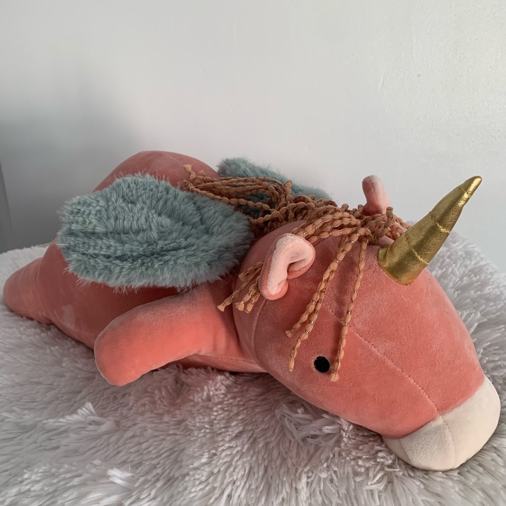 Pillowfort Pink Unicorn Plush with Gold Horn
